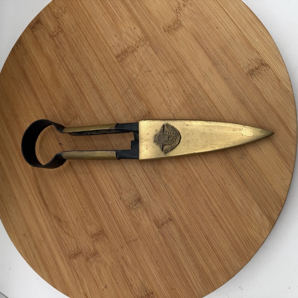 VTG Le Prince Jardinier France Single Hand Grass Shears Brass Sheath Emblem Rare